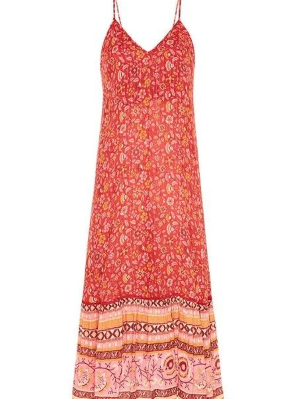 Spell Dahlia Strappy Dress In Cherry